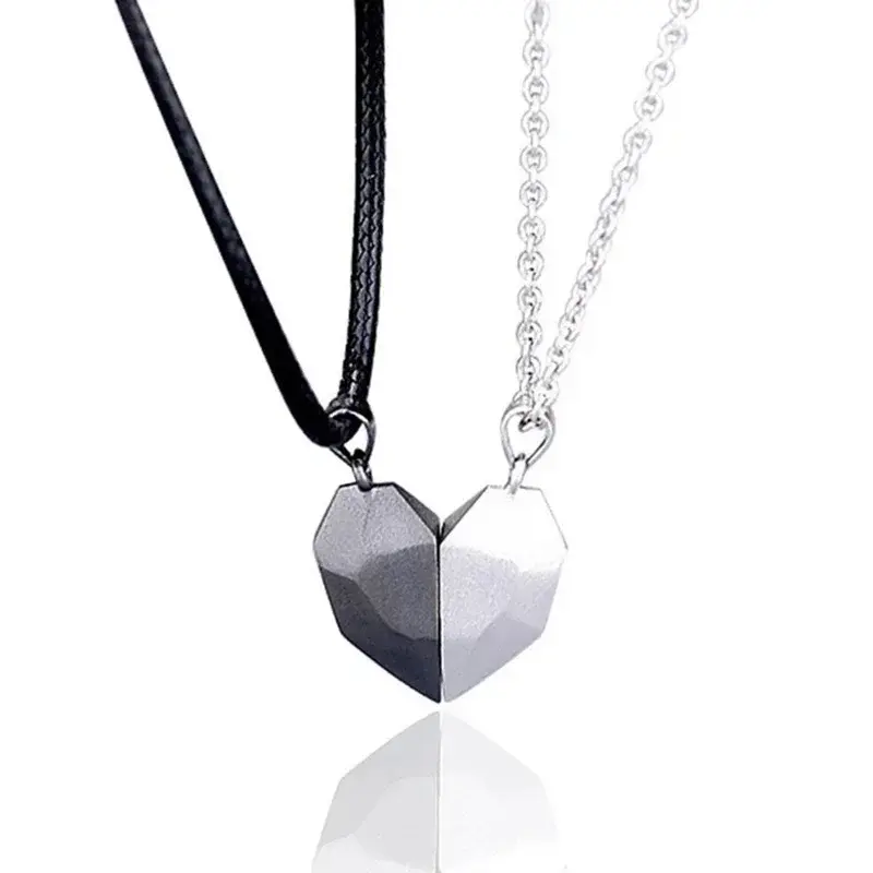 Magnetic Heart Couple Necklace (2 Pcs Set) — 5