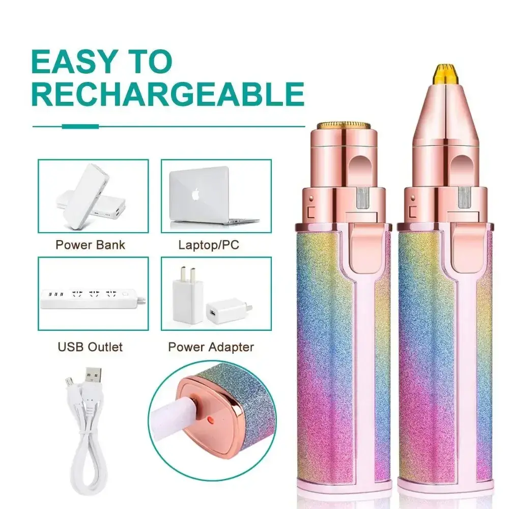 2-in-1 Rechargeable Electric Eyebrow Trimmer & Epilator — 5