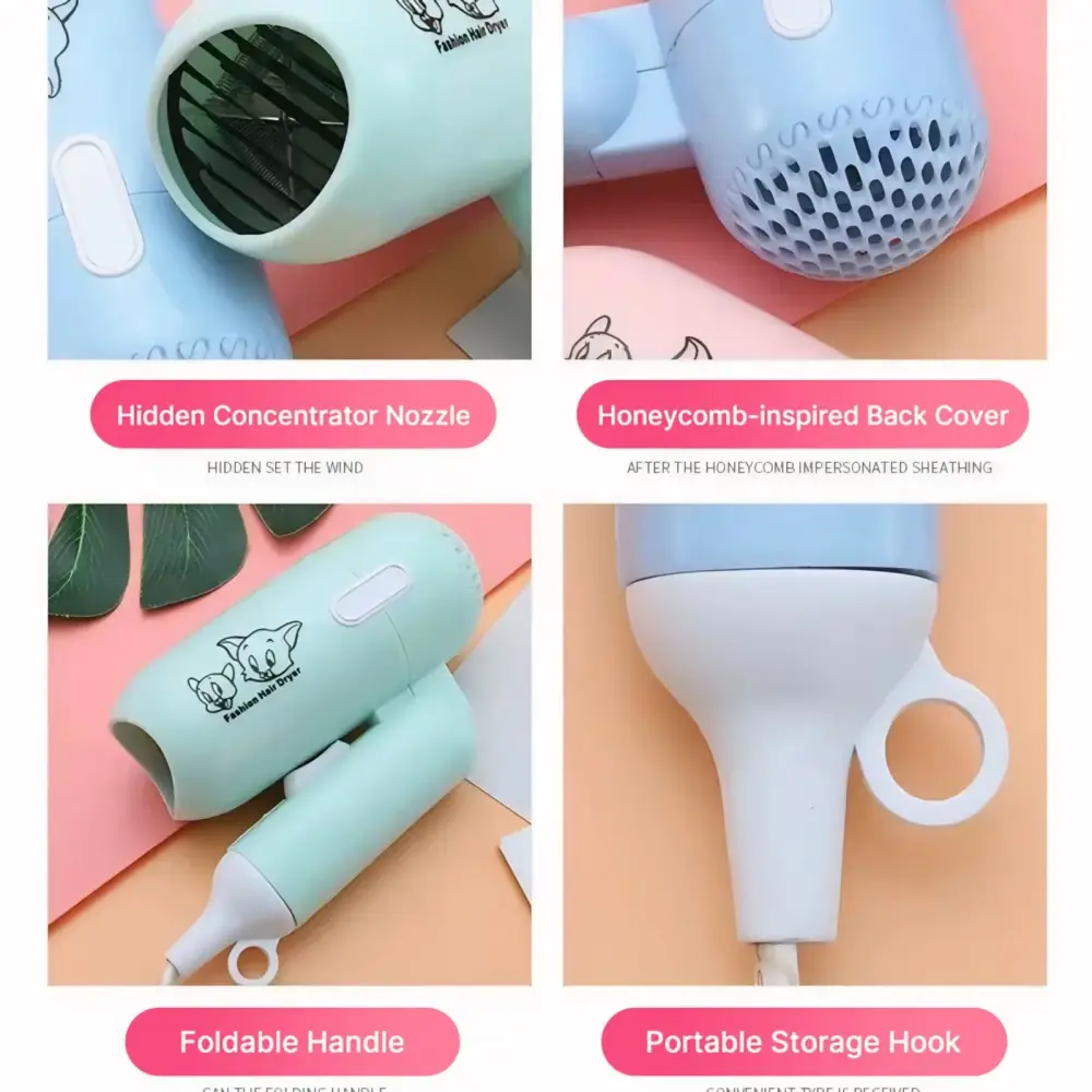 Cute Cartoon Foldable Mini Hair Dryer — 6