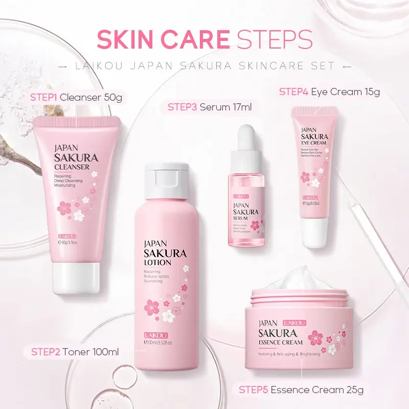 LAIKOU Japan Sakura Skincare Set (5 Pcs Gift Box) — 2