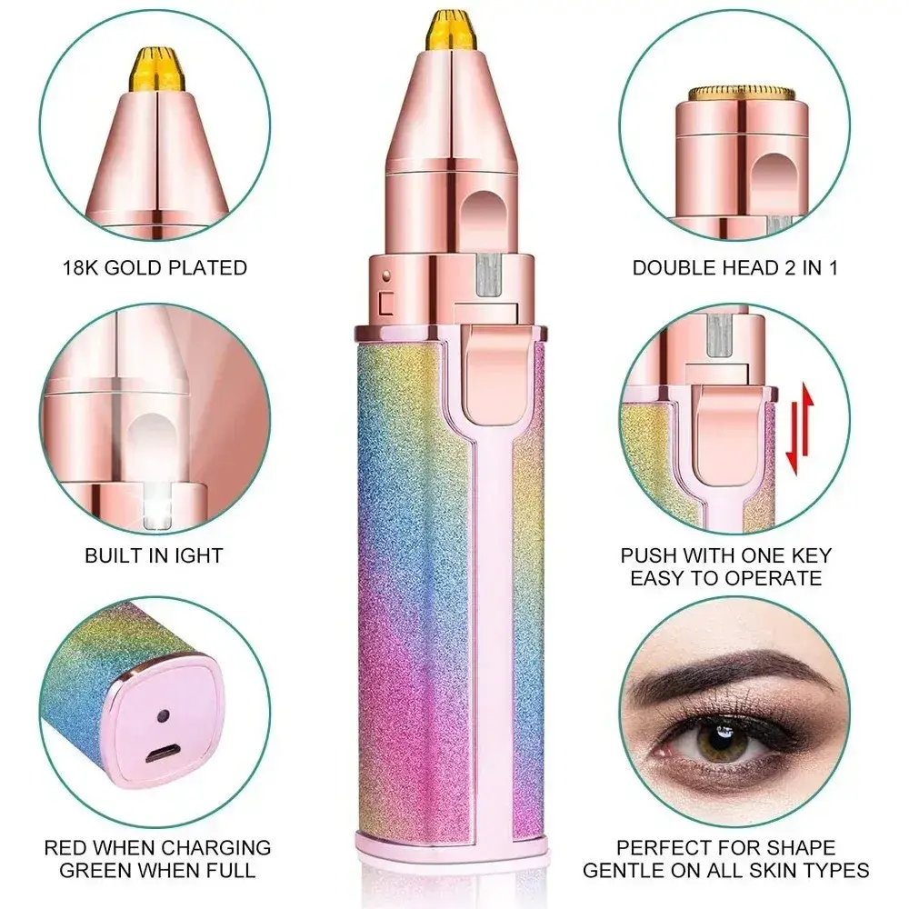 2-in-1 Rechargeable Electric Eyebrow Trimmer & Epilator — 2