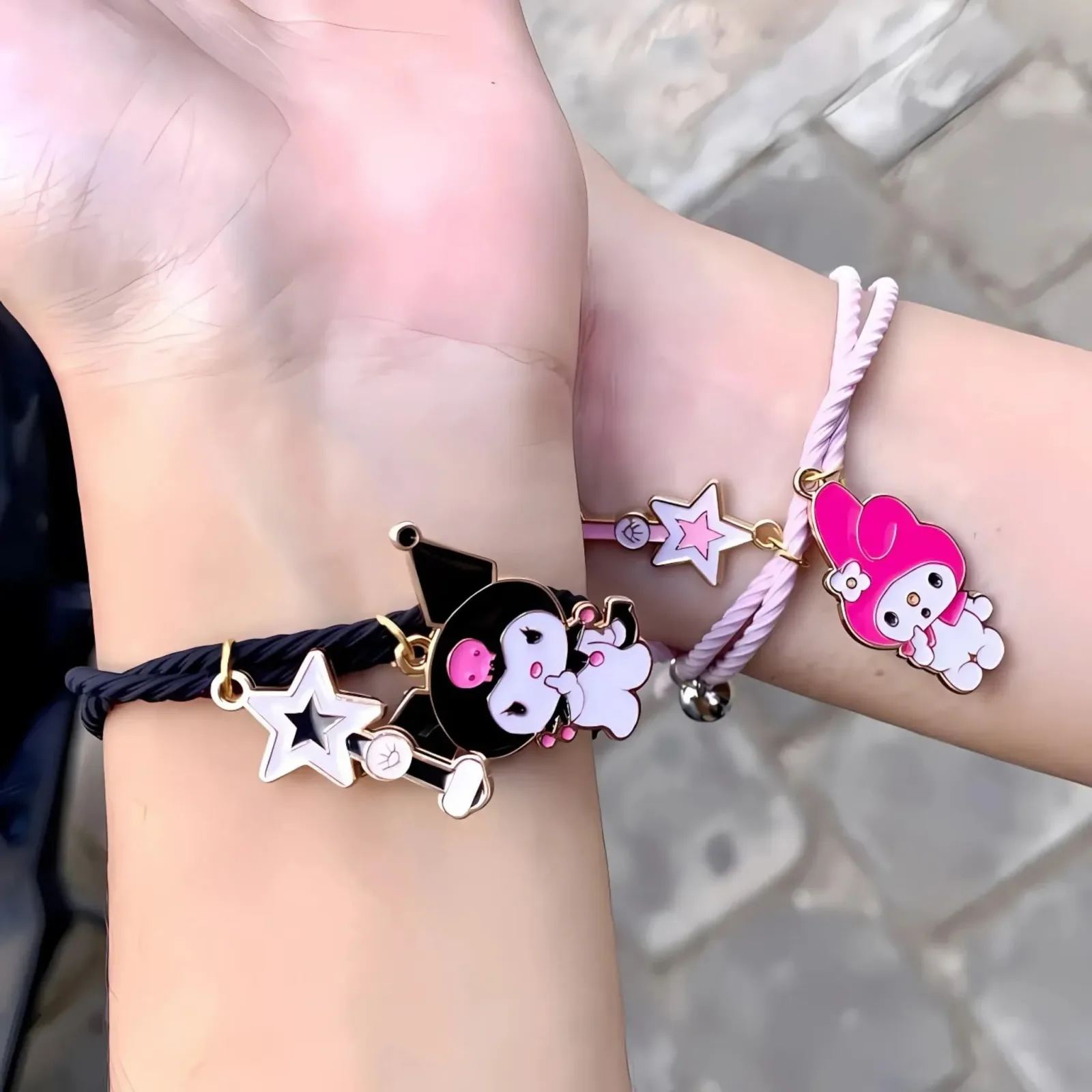 Kuromi & My Melody Magnetic Matching Bracelet (2 Pcs Set)